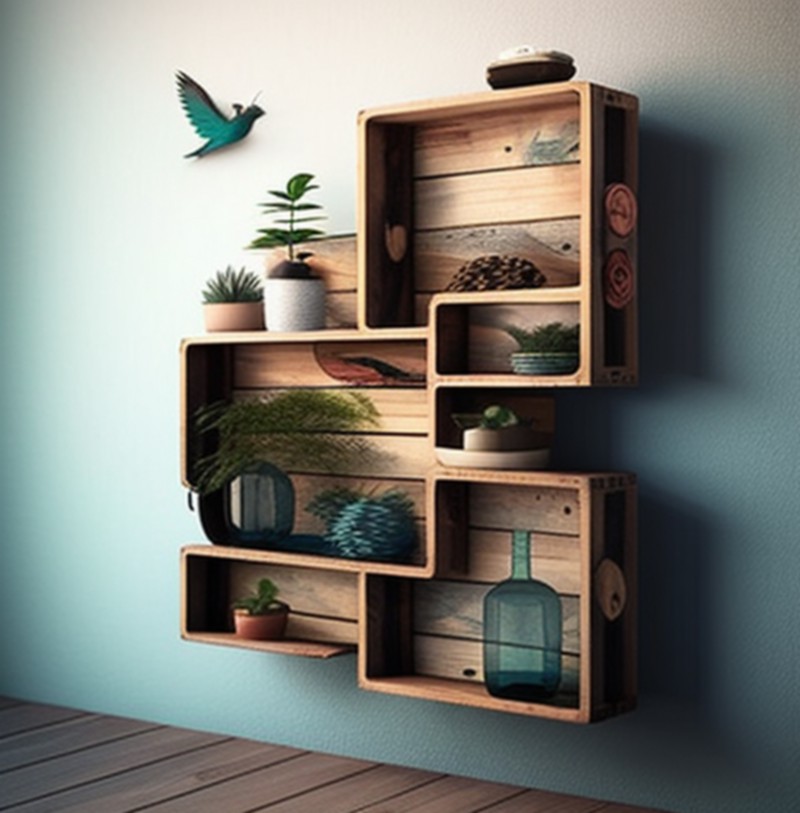 Creative And Modern Stylish Wall Shelves Made From Pallets