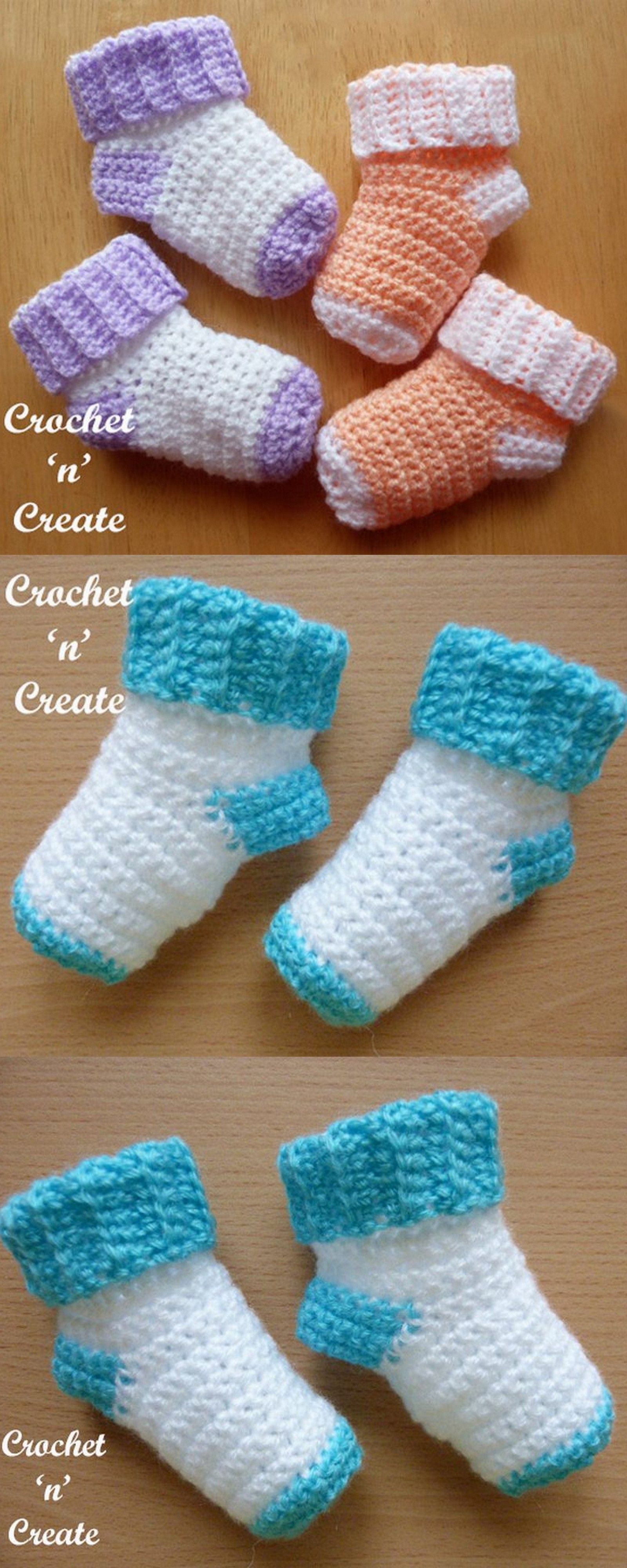 Crochet Tutorial Watermelon Newborn Baby Socks