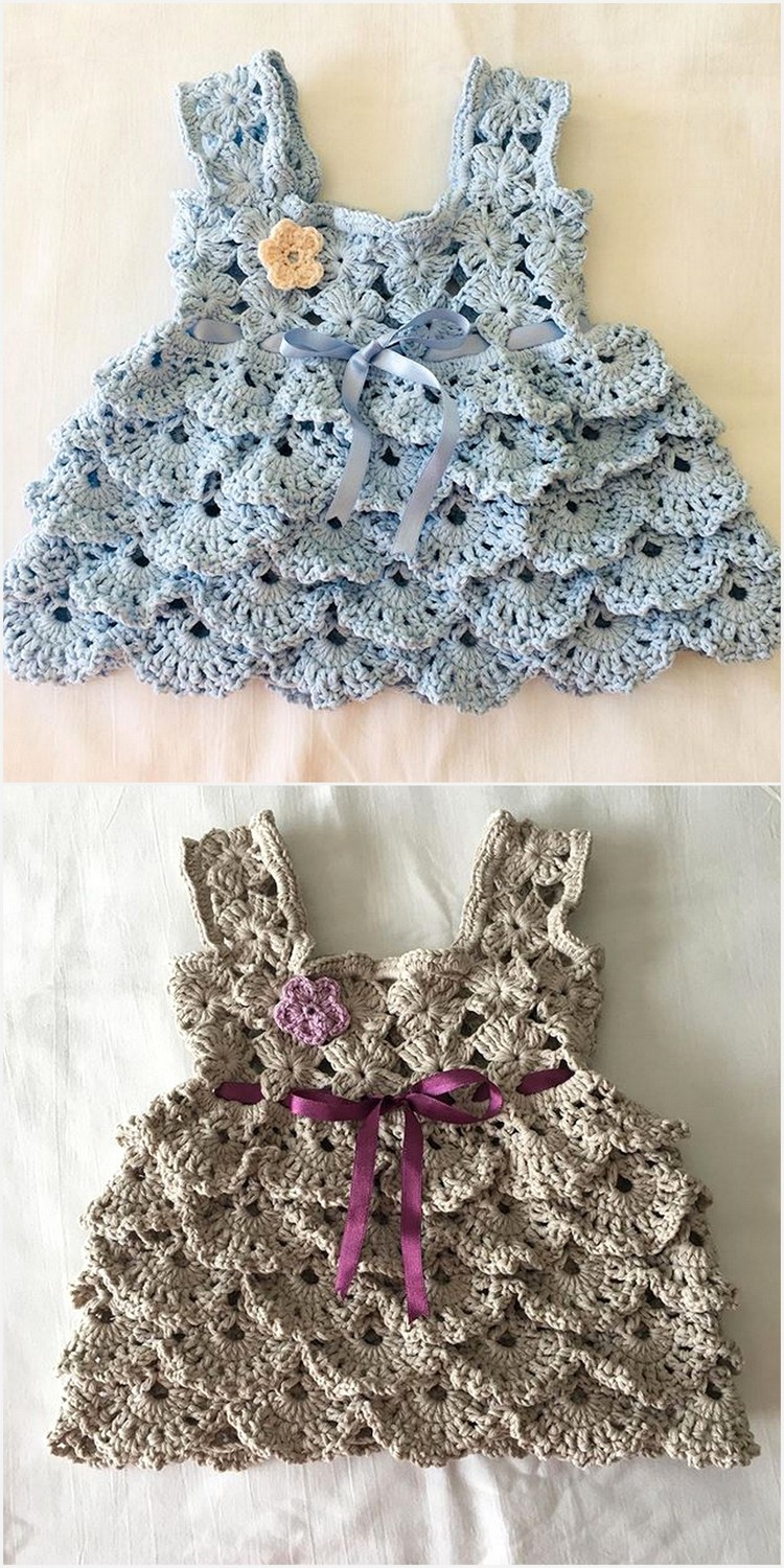 Newborn Crochet Baby Dress Ideas - HOW TO MAKE – DIY