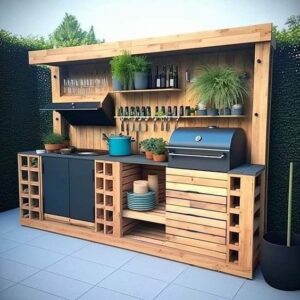 Beautiful Outdoor Wood Pallet Kitchen Ideas - HOW TO MAKE – DIY