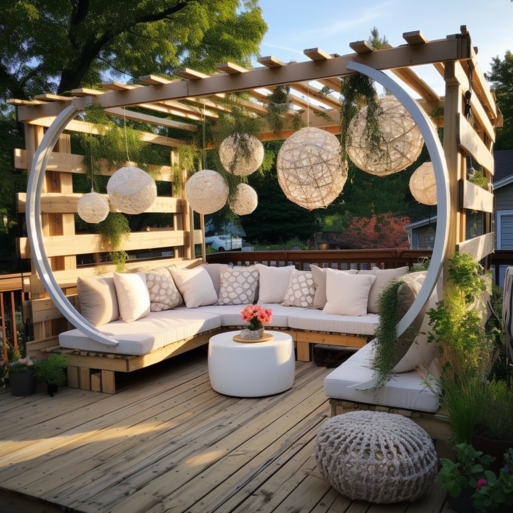 Outdoor Living Creating A Wood Pallet Patio Lounge Pergola And